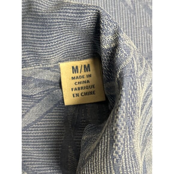 Tommy Bahama Mens Blue Textured Leaf Print Short Sleeve Button-Up Shirt - Picture 7 of 12